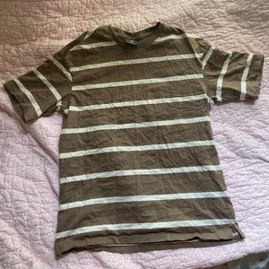 Women's Brown and White T-shirt